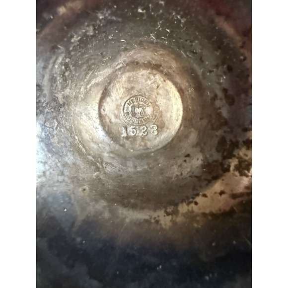 Meriden Silver Company Wine Chalice Goblet Stemmed Inscribed 1523 Patina Flowers - Picture 5 of 6